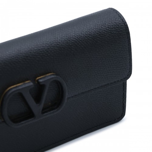 BLACK LEATHER VLOGO SIGNATURE MINI BAG