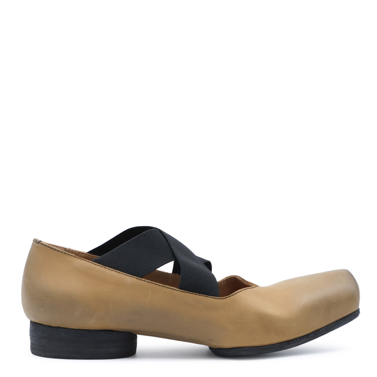 MUSTARD LEATHER BALLET FLATS