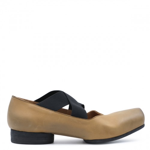 MUSTARD LEATHER BALLET FLATS
