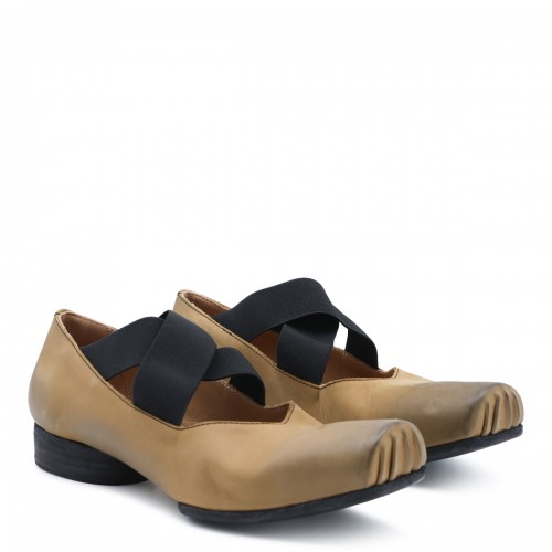 MUSTARD LEATHER BALLET FLATS