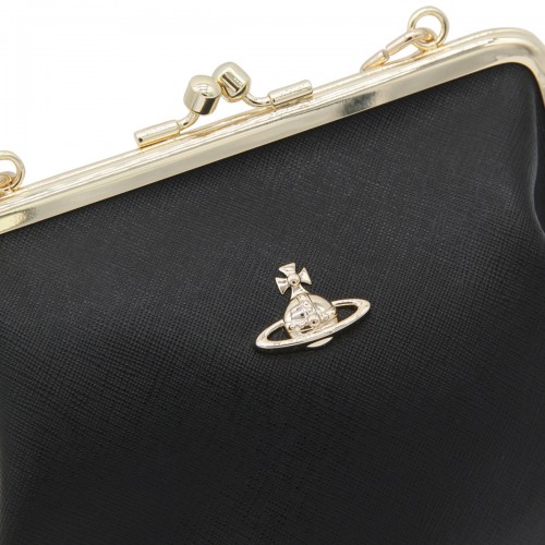 BLACK LEATHER TOP HANDLE BAG