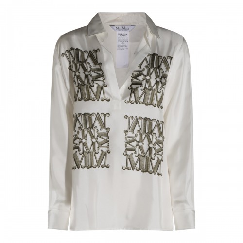 WHITE AND KHAKI SILK FILTRO...