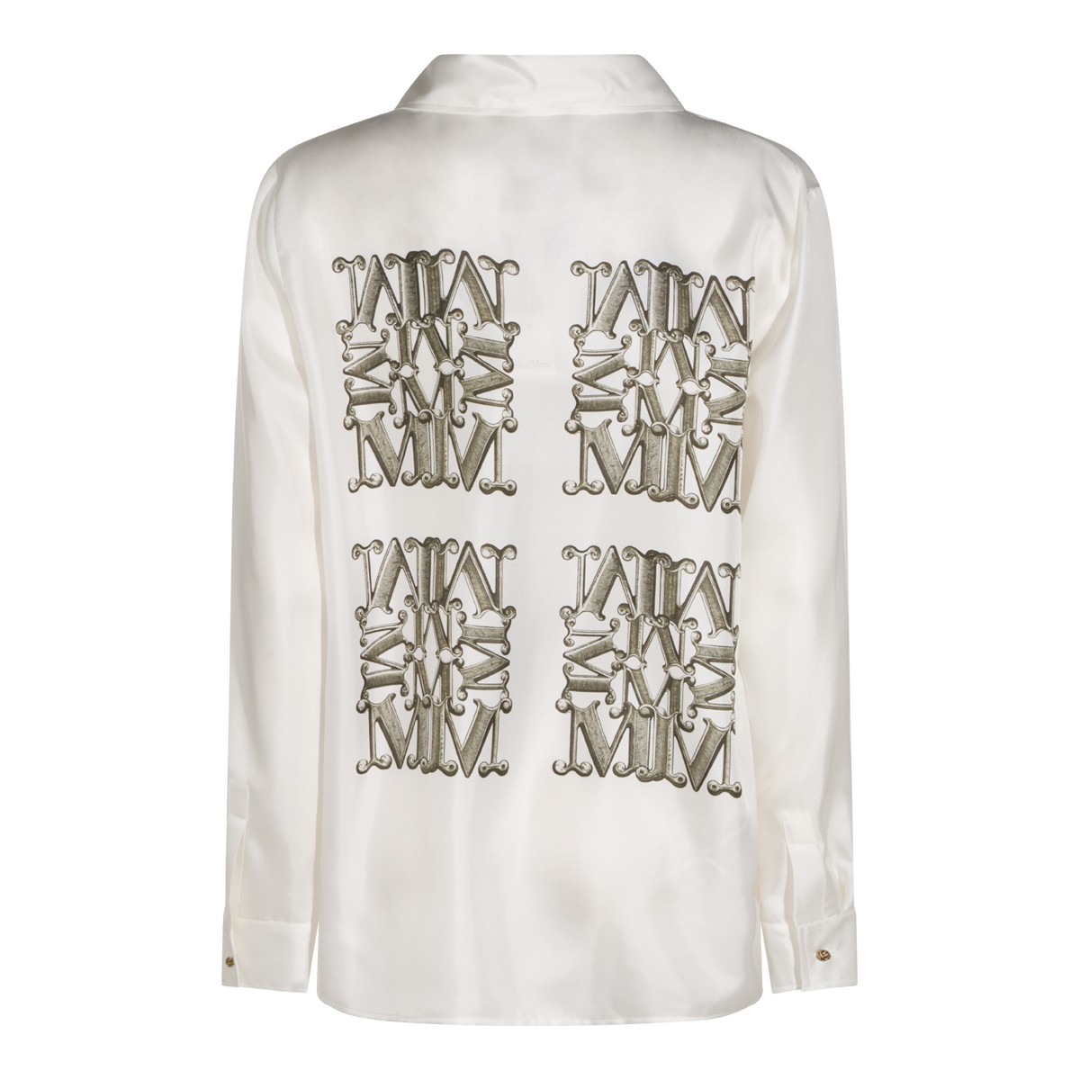 WHITE AND KHAKI SILK FILTRO SHIRT