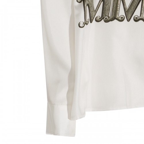 WHITE AND KHAKI SILK FILTRO SHIRT