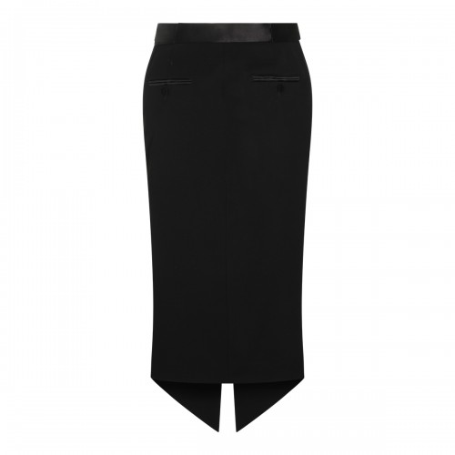 BLACK WOOL SKIRT