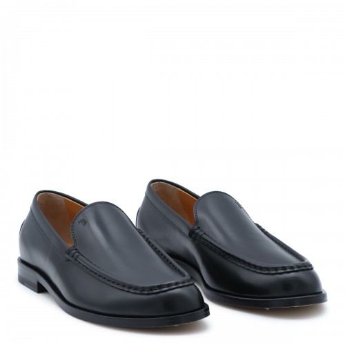 BLACK LEATHER LOAFERS