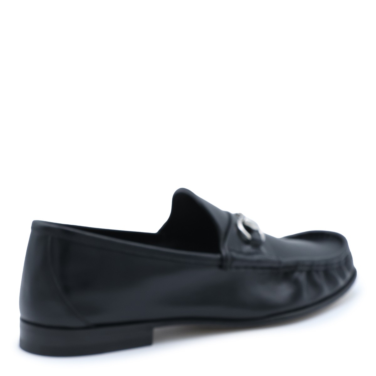 BLACK LEATHER HORSEBIT LOAFERS