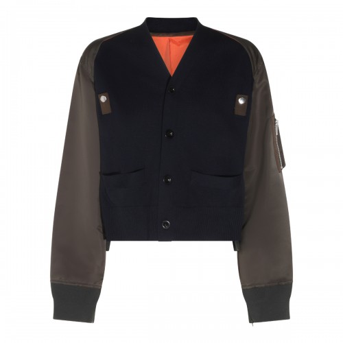 NAVY AND KHAKI COTTON KNITWEAR
