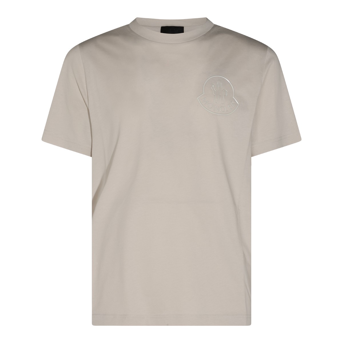 BEIGE 3D LOGO COTTON T-SHIRT