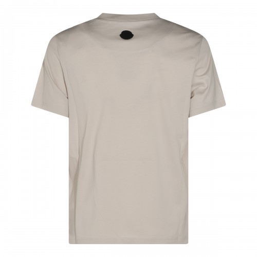BEIGE 3D LOGO COTTON T-SHIRT