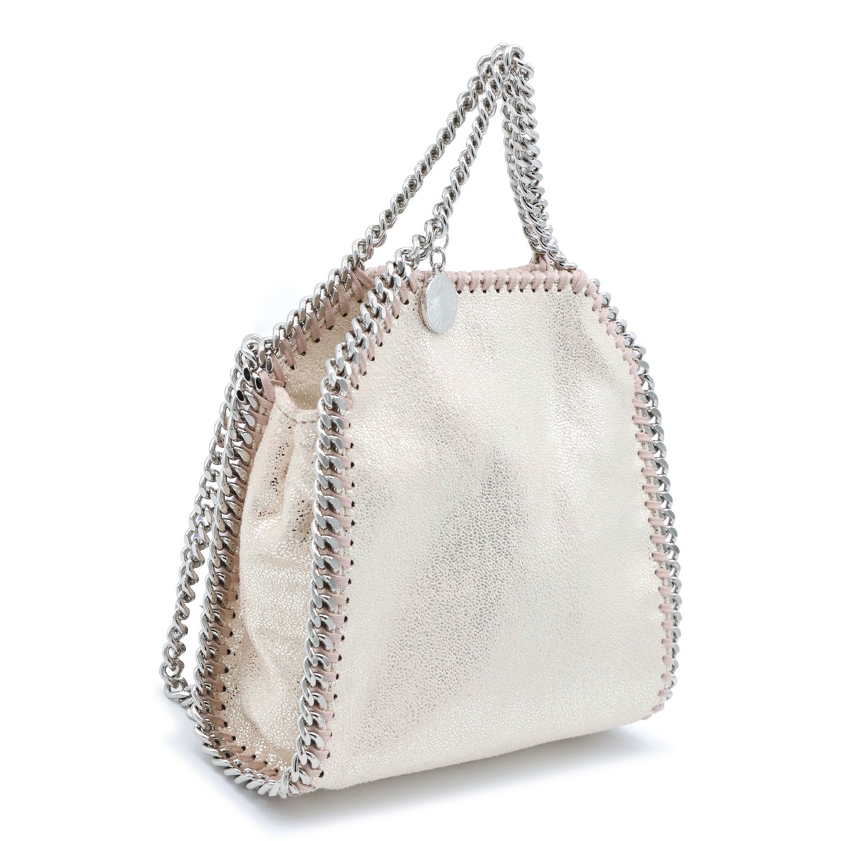 LIGHT PINK FAUX LEATHER TINY TOTE