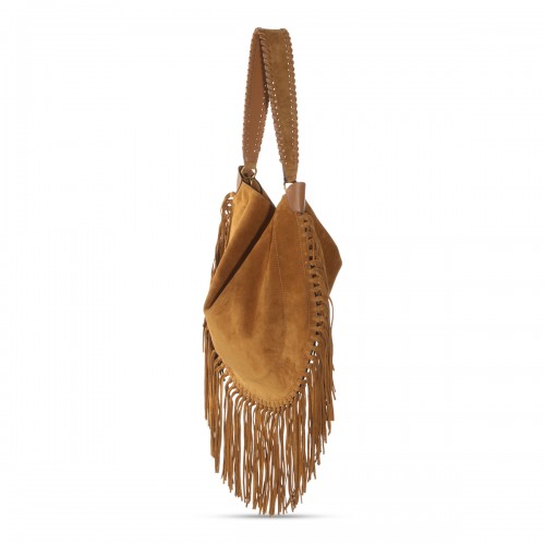 COGNAC SUEDE OSKAN SOFT BAG