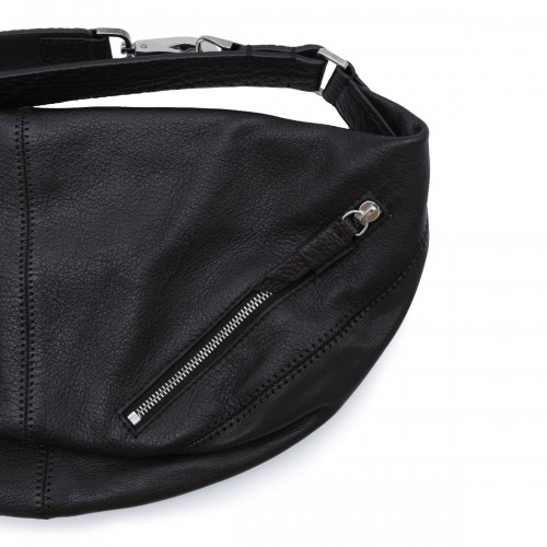 DARK BROWN COTTON MINI QUIVER SHOULDER BAG