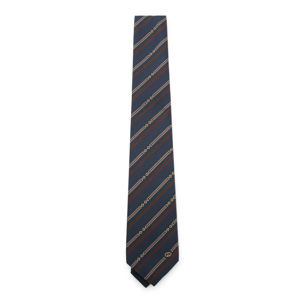 NAVY SILK STRIPED TIE