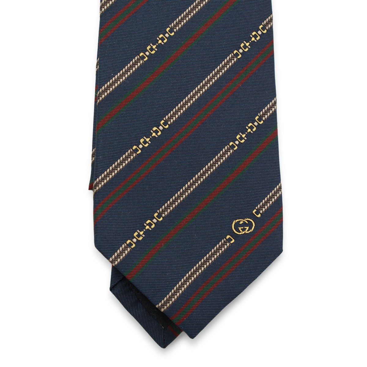 NAVY SILK STRIPED TIE