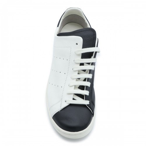 OFF WHITE AND BLACK LEATHER DIAGONAL STAN SMITH SNEAKERS