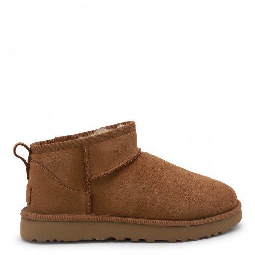 BROWN SUEDE ULTRA MINI BOOTS