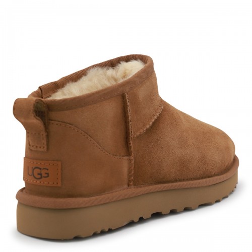 BROWN SUEDE ULTRA MINI BOOTS