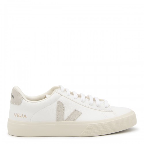 WHITE AND BEIGE LEATHER...