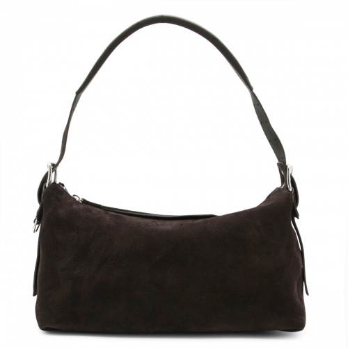 DARK BROWN LEATHER BAGUETTE...