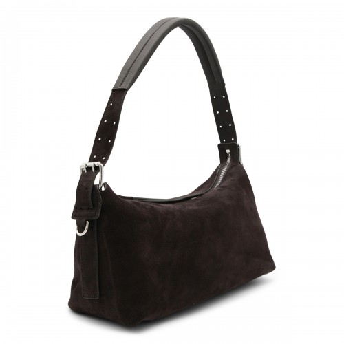 DARK BROWN LEATHER BAGUETTE SHOULDER BAG