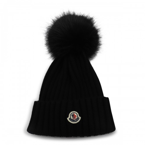BLACK WOOL BEANIE
