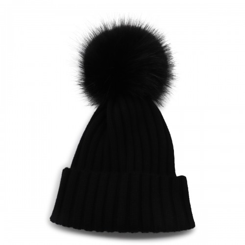 BLACK WOOL BEANIE 2