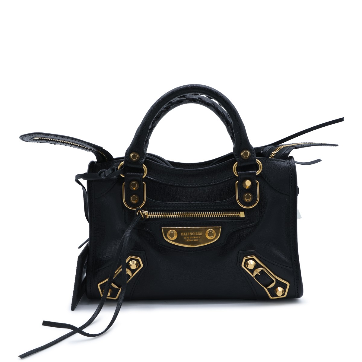 BLACK LEATHER LE CITY UPTOWN MINI TOP...