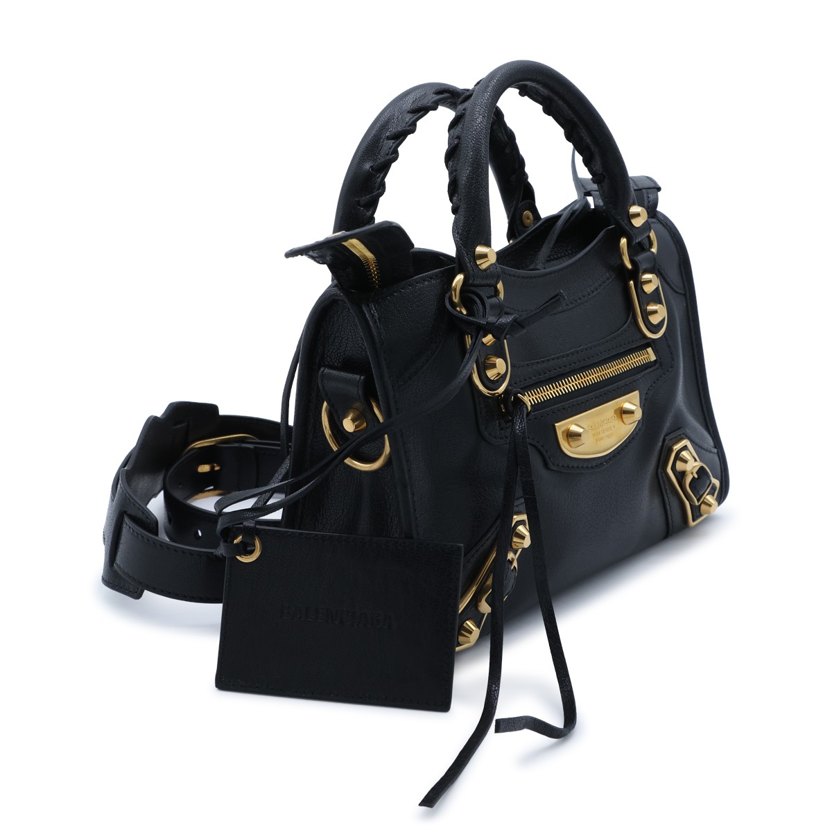 BLACK LEATHER LE CITY UPTOWN MINI TOP...