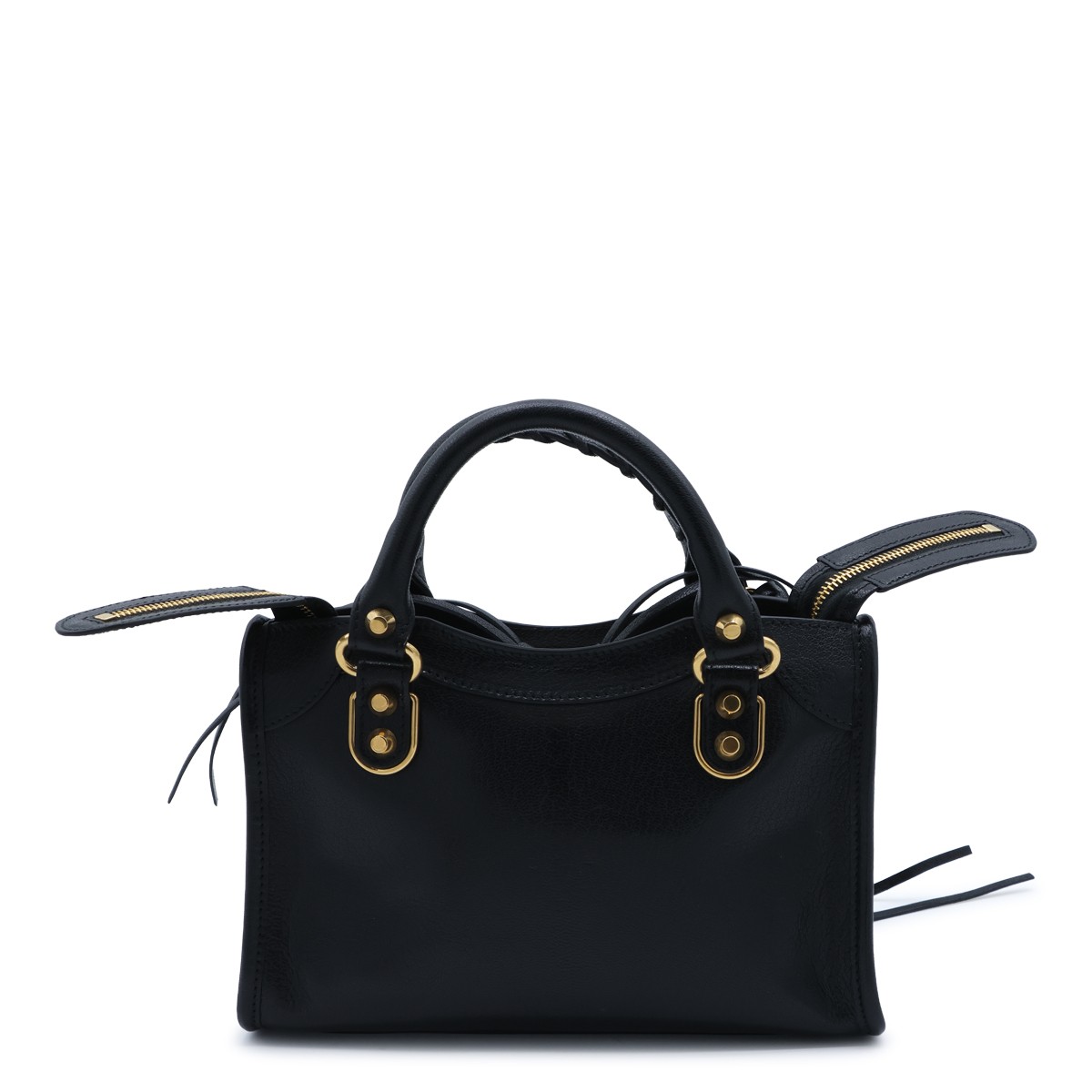 BLACK LEATHER LE CITY UPTOWN MINI TOP...