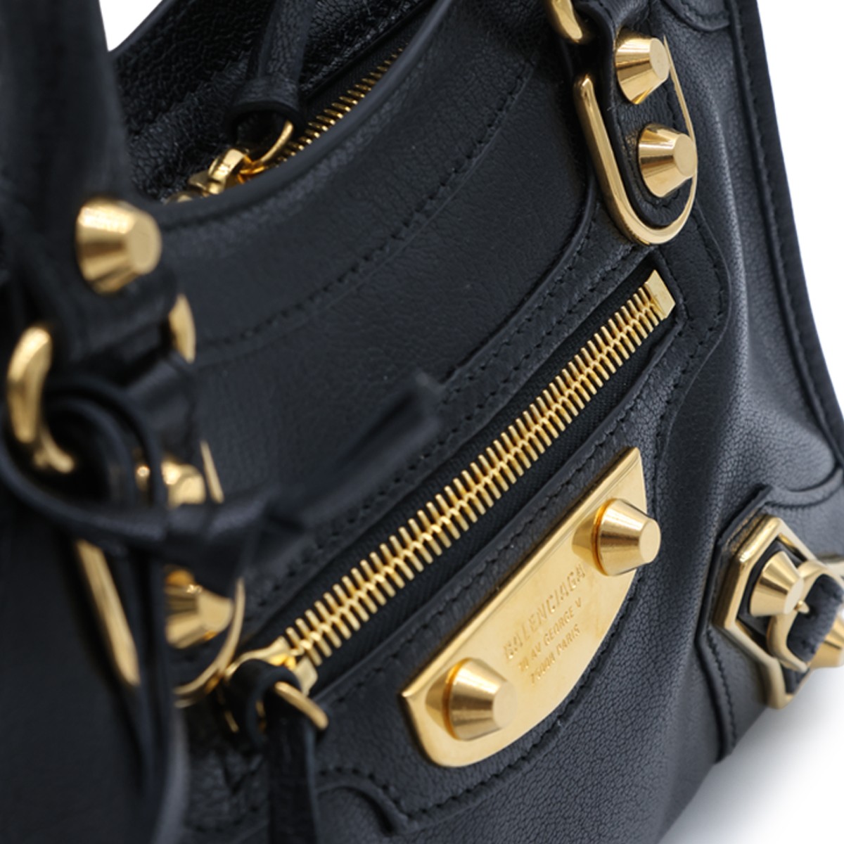 BLACK LEATHER LE CITY UPTOWN MINI TOP...