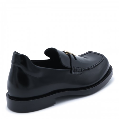 BLACK LEATHER LOAFERS