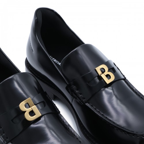 BLACK LEATHER LOAFERS