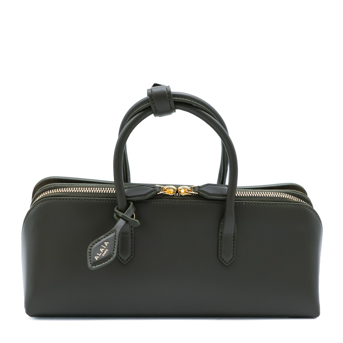 DARK GREEN LEATHER DELTA SMALL TOP...