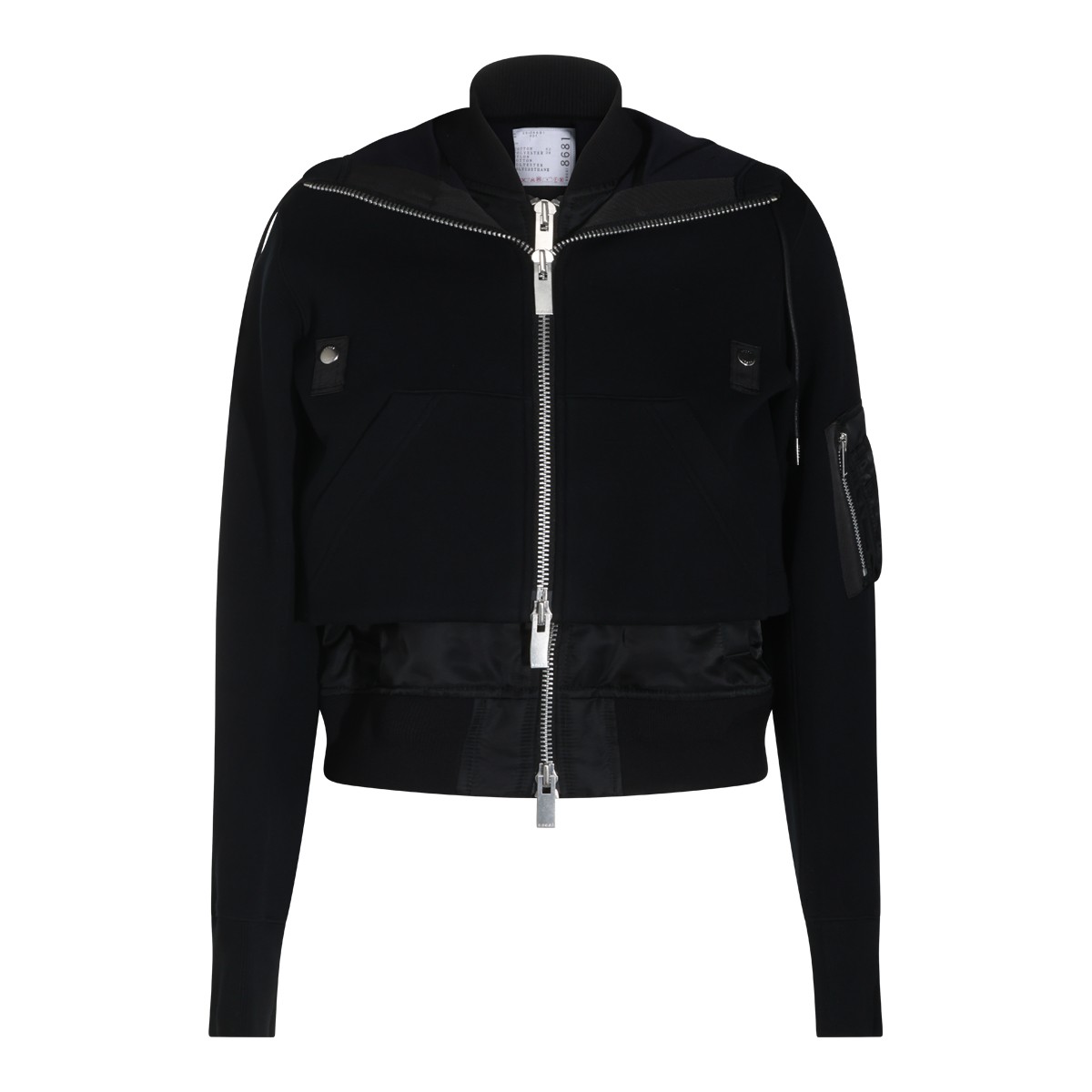 BLACK COTTON SPONGE SWEATSHIRT