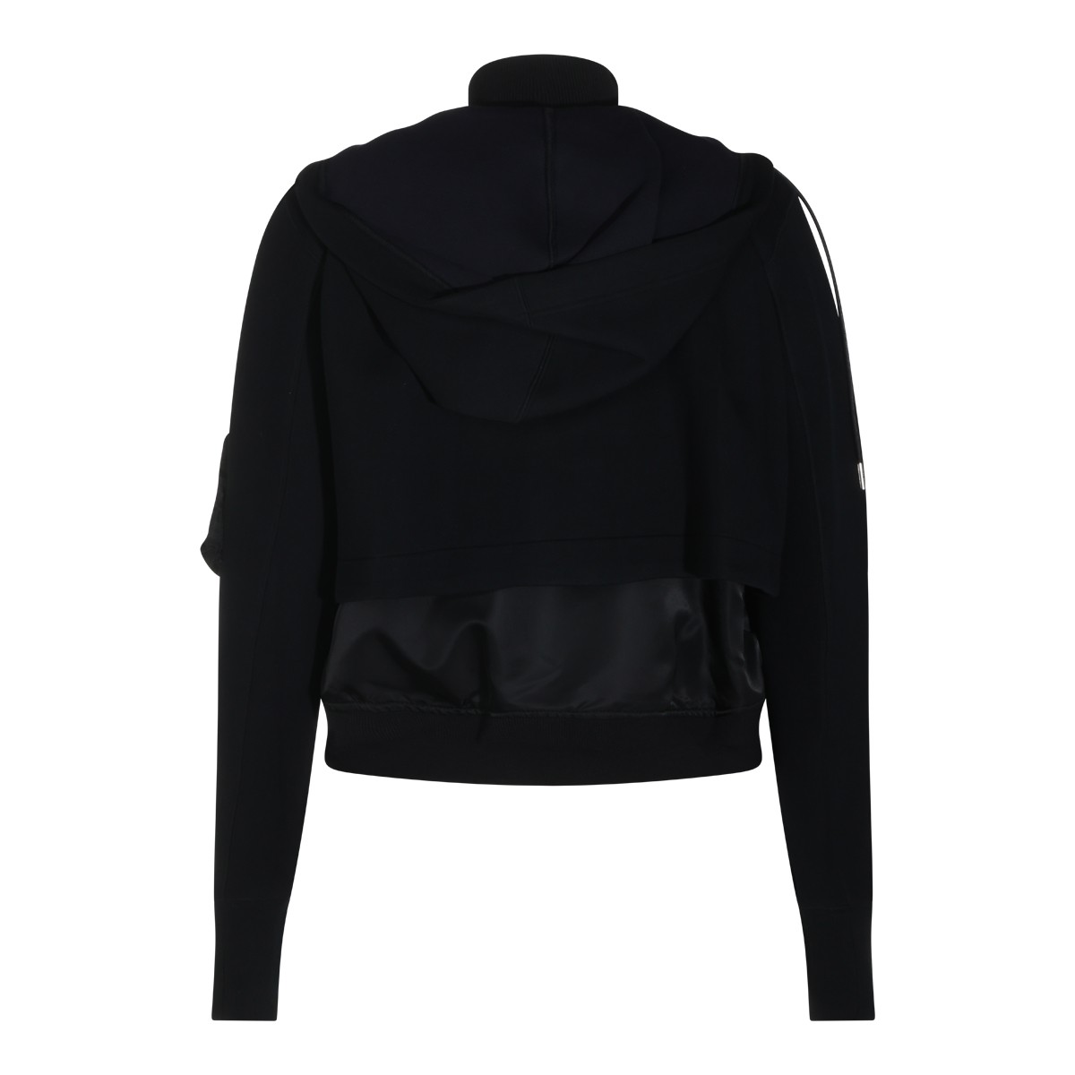 BLACK COTTON SPONGE SWEATSHIRT