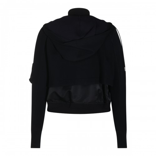 BLACK COTTON SPONGE SWEATSHIRT