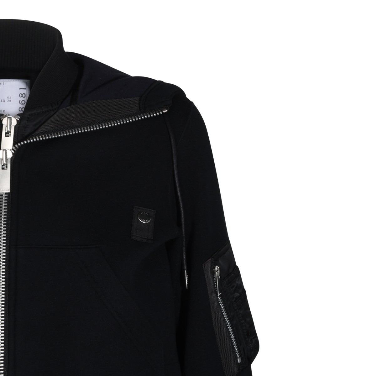 BLACK COTTON SPONGE SWEATSHIRT