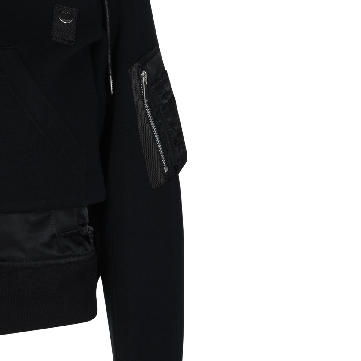 BLACK COTTON SPONGE SWEATSHIRT