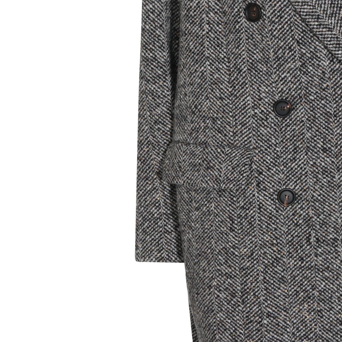 PANAMA AND BLACK VIRGIN WOOL LONG COAT