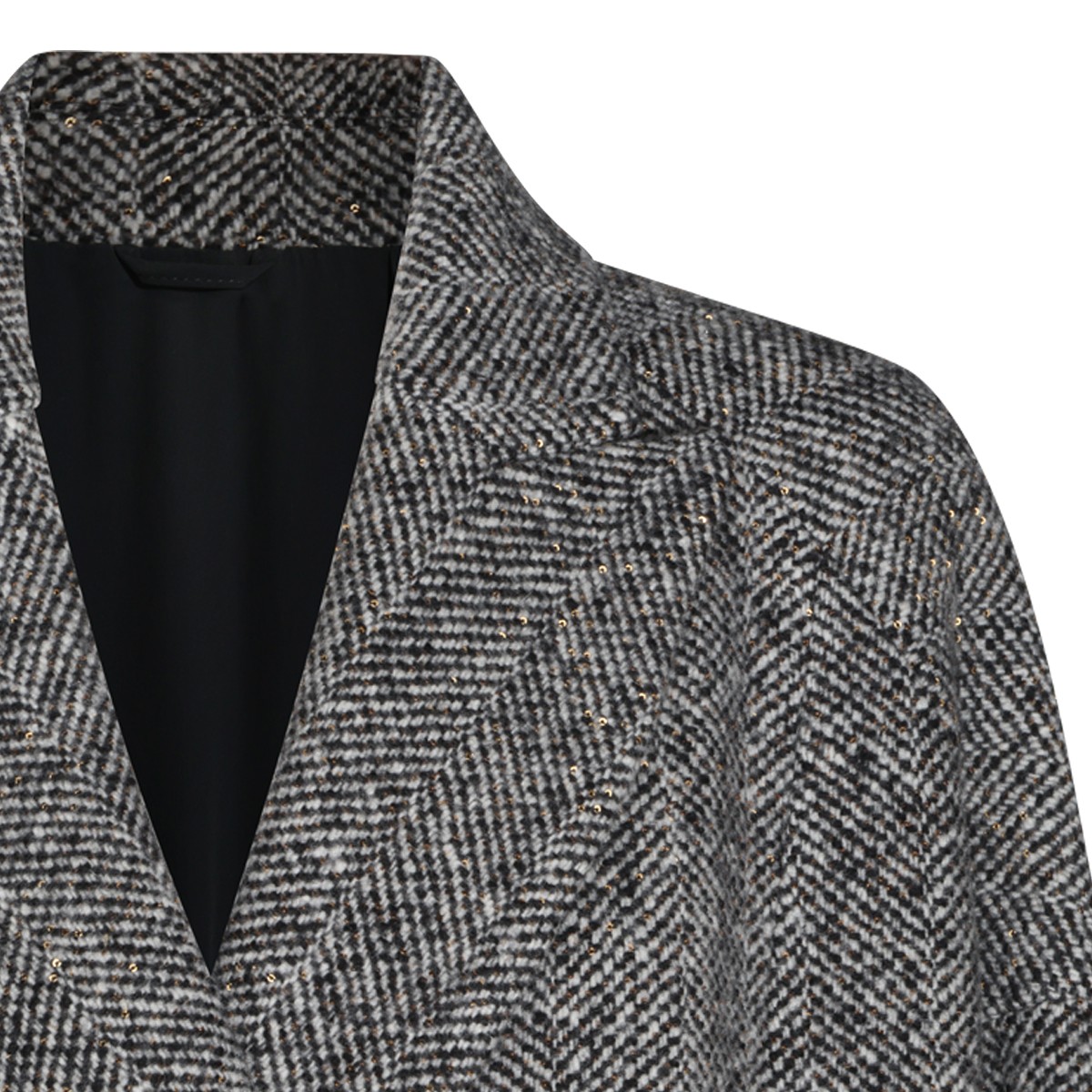 PANAMA AND BLACK VIRGIN WOOL LONG COAT