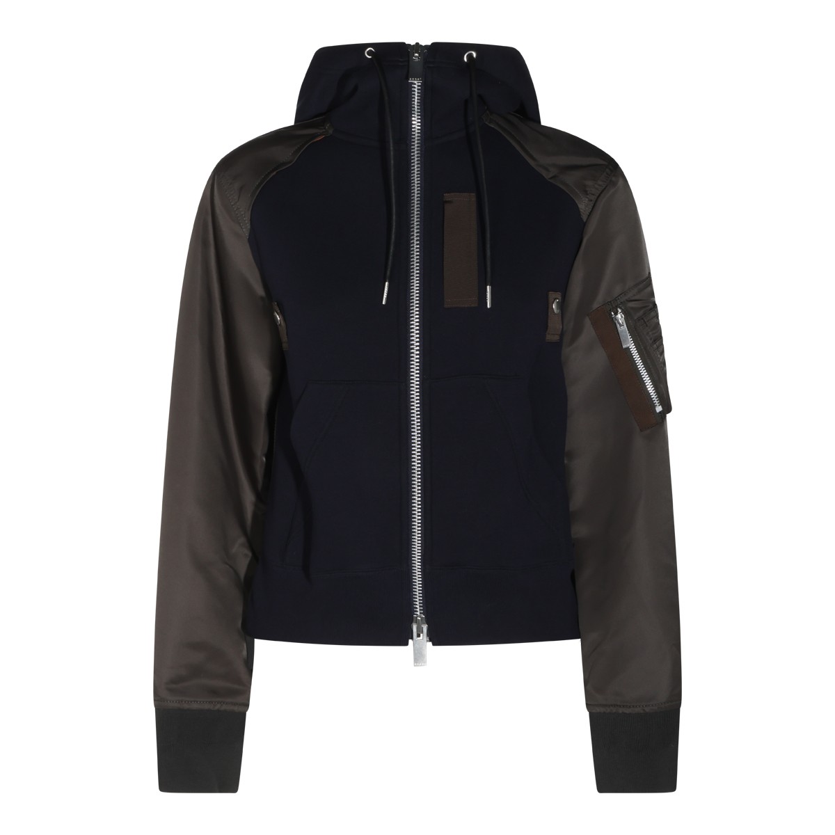 NAVY AND KHAKI COTTON SPONGE SWEATSHIRT