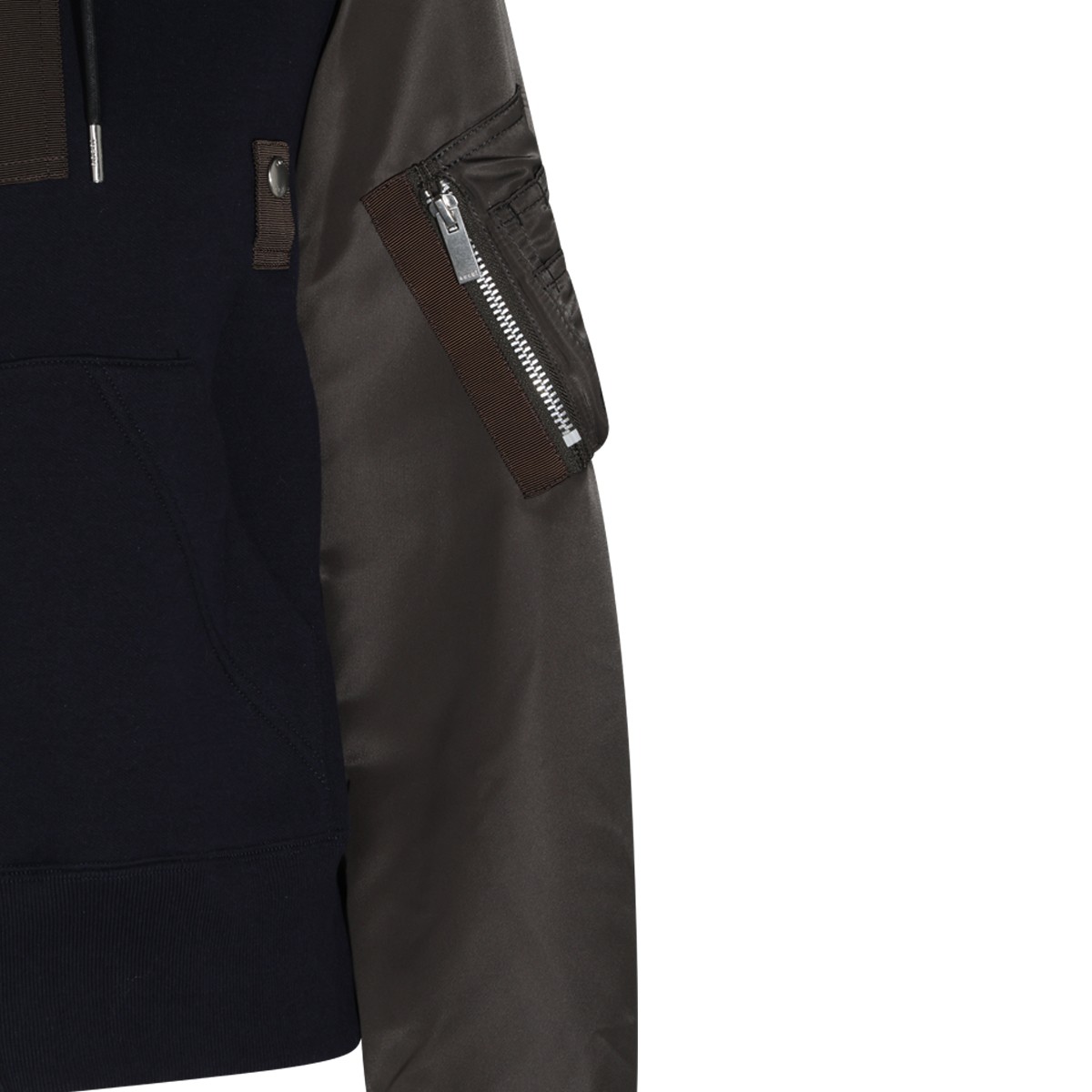 NAVY AND KHAKI COTTON SPONGE SWEATSHIRT