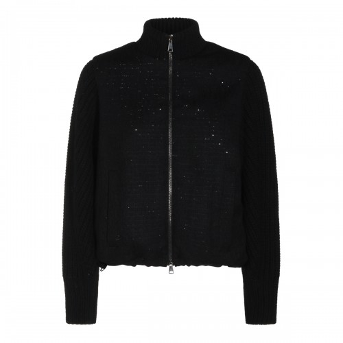 BLACK VIRGIN WOOL CASUAL...