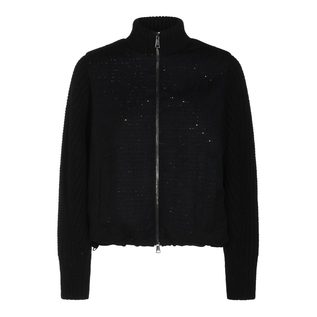 BLACK VIRGIN WOOL CASUAL JACKET