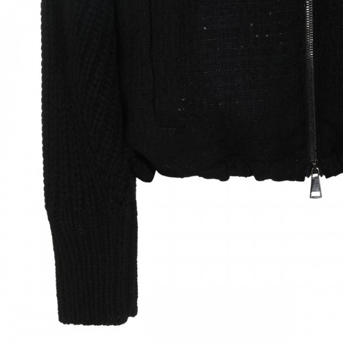 BLACK VIRGIN WOOL CASUAL JACKET
