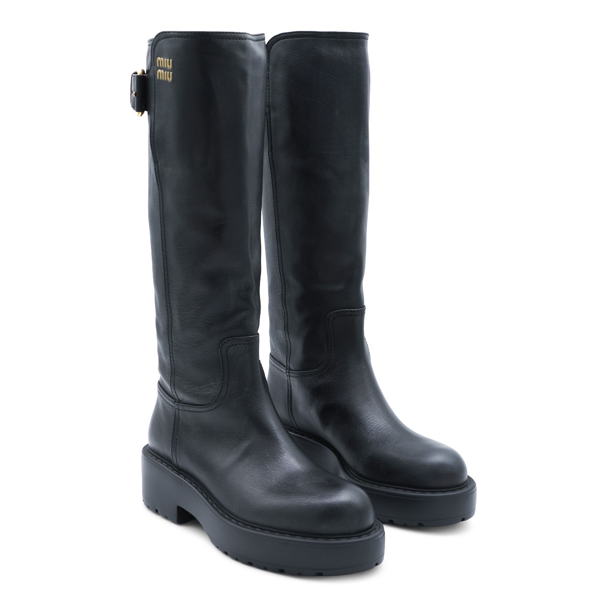 BLACK LEATHER BOOTS