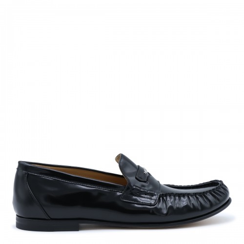 BLACK LEATHER LOAFERS