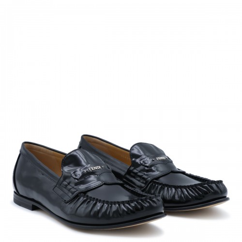 BLACK LEATHER LOAFERS