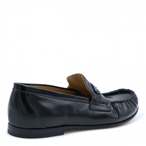 BLACK LEATHER LOAFERS
